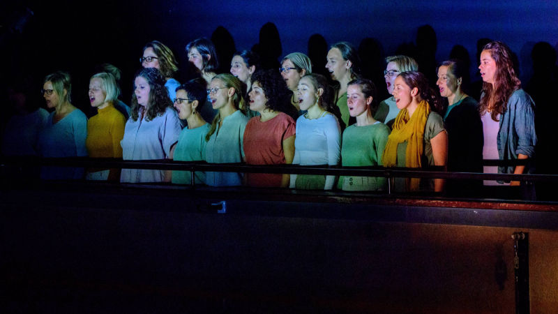 acapella Chor tonraumfünf10 mit seinem Konzertprogramm „Past Life Melodies“ im Theater im Delphi in Berlin-Weißensee