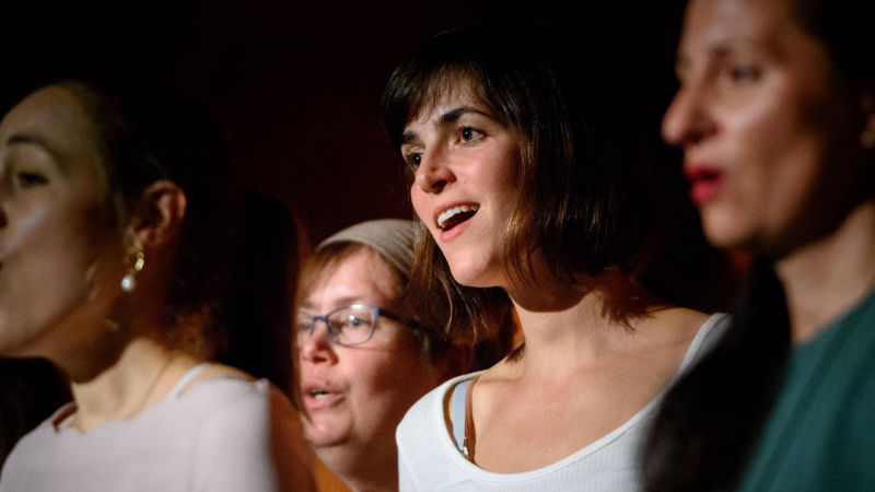 acapella Chor tonraumfünf10 mit seinem Konzertprogramm „Past Life Melodies“ im Theater im Delphi in Berlin-Weißensee